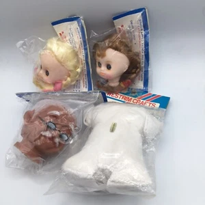 Vintage 4 Stück Westrim Crafts 2 Mädchen Puppenkopf 1 Opa Kopf 1 weicher Körper - Bild 1 von 6