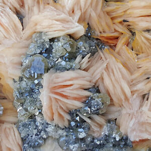 EXCEPTIONAL 9 INCH CERUSSITE CRYSTALS WITH BARITE OVER GALENA