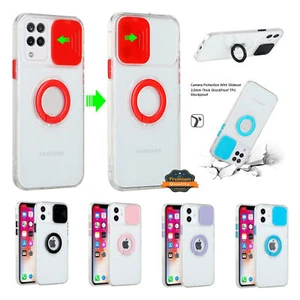 Funda híbrida de poliuretano termoplástico para Apple iPhone XR con cámara deslizante ventana y soporte anillo - Imagen 1 de 48
