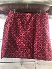 Women's Ann Taylor Skirt Pink Tones, Woven Cotton Colorful Lined Size 14