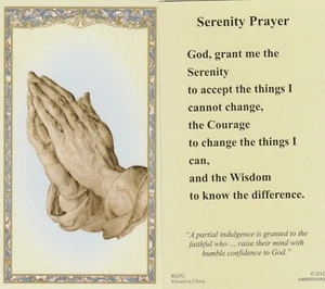 +Holy Card~"Serenity Prayer"/*Prayer-Back/ {God Grant Me The Serenity} ~(HC42-S3 - Picture 1 of 1