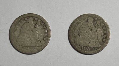 1850 & 1853 Arrows Seated 10C (#16593) lower grade - Image 1 of 2