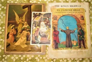 Antigua Litografía Vintage Cristo Cristiano PIETA Folleto Suizo El Camino Real - Imagen 1 de 12