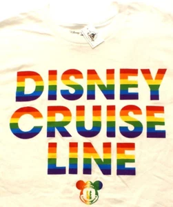 Disney Cruise Line Rainbow Logo Mickey Mouse T-shirt, Size Medium, NEW - Picture 1 of 2