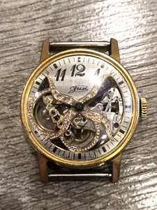 Reloj URSS Hecho a Mano Esqueleto "ZIM" Años 80 Hombre, Mujer, Vintage, BAÑADO EN ORO - Imagen 1 de 15