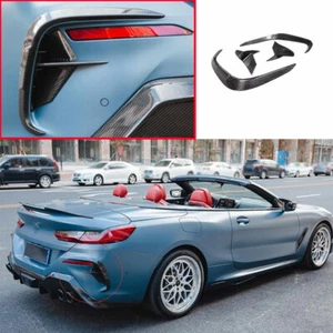 For BMW 8 Series 2020-2022 Carbon Fiber Rear Bumper Canards Lip Splitter Fins 4X - Bild 1 von 1