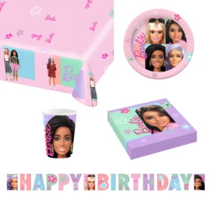 Barbie and Friends Kinder Geburtstag Deko Set 34tlg.Geschirr Partyset Tischdecke - Bild 1 von 6