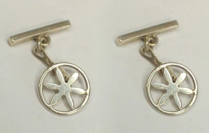 Cufflinks With The Sun House Alps Silver 925 - Wristband Shirt - Size Small - Picture 1 of 2