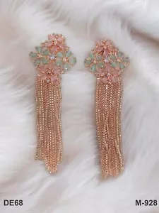 Mode AD indischer Schmuck Ohrring Frauen traditioneller Kettenstil Hochzeit ethnisch - Bild 1 von 6