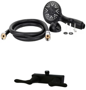 RV SHOWER FAUCET 4" WITH SHOWER HEAD AND HOSE BLACK FINISH - Bild 1 von 1