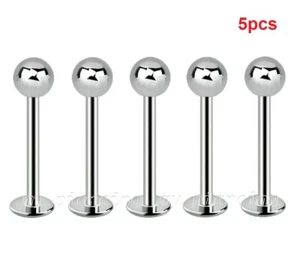 5pcs. 20G 18G 16G 14G Surgical Steel Ball Labret Earring Helix Cartilage Tragus - Picture 1 of 4