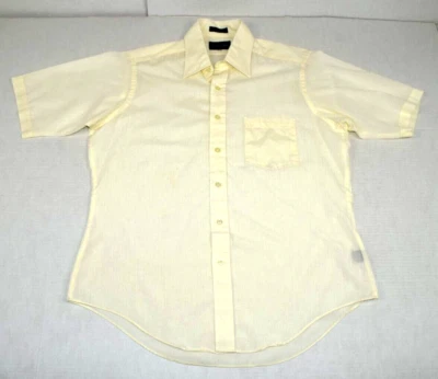 Vintage Leisure Shirt Botany 500 Size M/L 80s Pale Lemon Cream Tailored Fit - Image 1 of 4