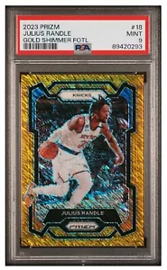 2023-24 Panini Prizm JULIUS RANDLE #18 Gold Shimmer FOTL/10 Knicks PSA 9 IN PERFETTE CONDIZIONI - Foto 1 di 3