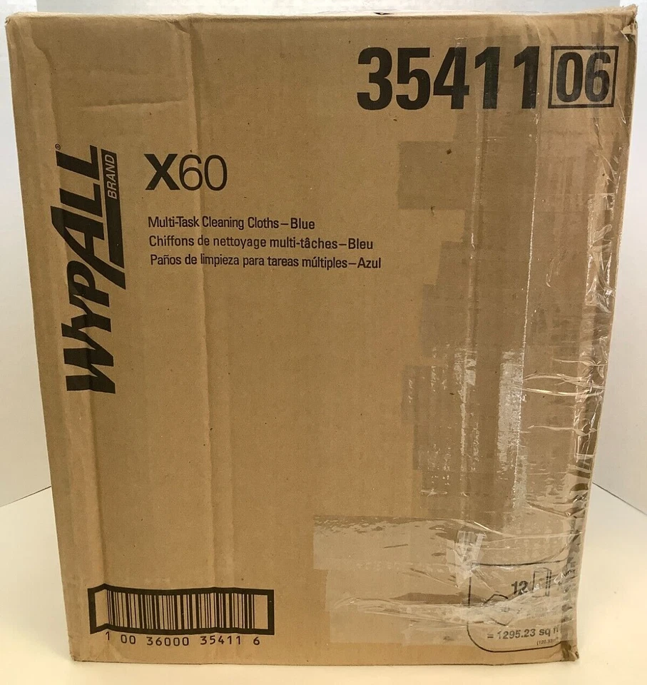 WypAll (35411) General Clean X60 Multi-Task Cleaning Cloths, Blue, 12 Roll Case