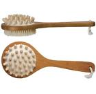 KINGSLEY, Bath & Shower Massage Natural Bristle Brush Two-Sided Bamboo Handle 