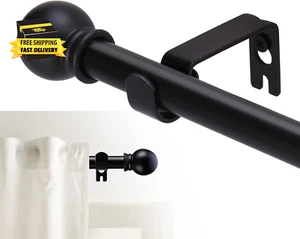 Curtain Rods for Windows 32-48 Inch, 5/8 Inch Decorative Curtain Rod Set, Matte - Picture 1 of 7