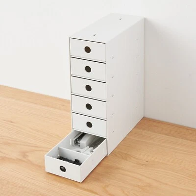 【MUJI】 Polypropylene small item storage box, 6 drawers, white gray japan - Image 1 of 4