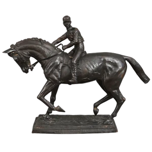 Escultura de bronce "Jockey a caballo" - Imagen 1 de 5