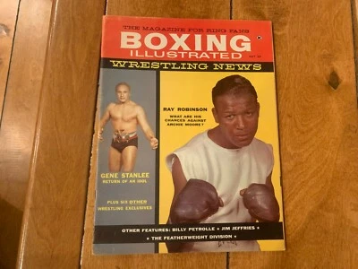BOXING ILLUSTRATED & WRESTLING MAGAZINE MAY 1959 GENE STANLEE RAY ROBINSON - Image 1 of 4