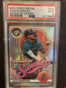 2023 Topps Pristine Julio Rodriguez Swings Of Summer Refractor Psa 9 MINT Jrod - Picture 1 of 2