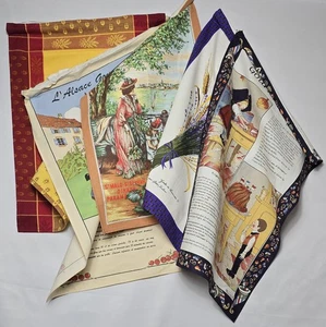 Toallas de té vintage Francia francés lote de 5 en perchas - Imagen 1 de 15