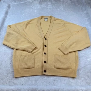 LL Bean Herren Large normal gelb Lammwolle V-Ausschnitt Knopfleiste Cardigan Pullover - Bild 1 von 6