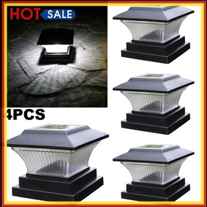 4 Stücke 4 Stücke Solar Power LED Säule Lampe Outdoor Garten Licht (Warmes Licht - Bild 1 von 12