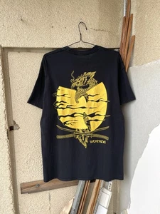 Vintage Y2K Wu Tang Clan Big Logo Dragon Rap Hip Hop T-Shirt Size XL Black - Picture 1 of 12