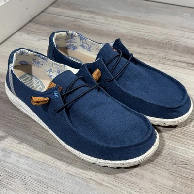 Zapatos informales Hey Dude Wendy lavados azul marino sin cordones para mujer talla 11 EE. UU., 42 UE Foto 1 de 4