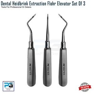 Dental Flohr Root Elevator Surgical Pulling Teeth Extraction Elevators Set Of 3 - Picture 1 of 8