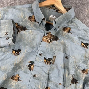 Columbia Hemd Herren Large blau Mallard Duck Print River Lodge Outdoor Baumwolle - Bild 1 von 15