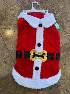 Disfraz de Papá Noel Perro Talla Grande Terciopelo Rojo - Feliz y Brillante Navidad Nuevo con Etiquetas* Foto 1 de 3
