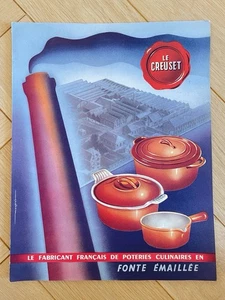 Ancien catalogue Publicitaire Le Creuset fonte émaillée Casserole années 50 - Picture 1 of 4