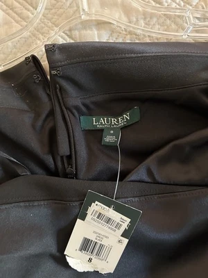 RALPH LAUREN Crepe Off-the-shoulder Cocktail Dress In Black Size 8 - Image 1 of 4