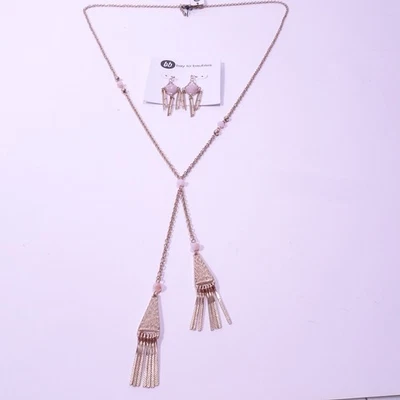 Colar feminino BB Bay to Bauble pedra preciosa rosa bastão e Y novo com etiquetas 110 - Imagem 1 de 4