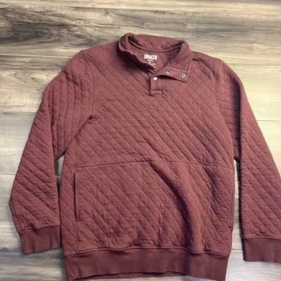 Duluth Trading 灰色绗缝四分之一扣运动衫夹克男式中号 — 第 1/4 张图片