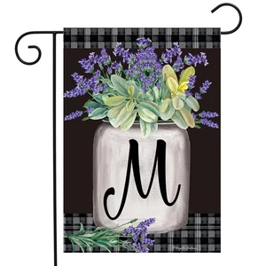 Briarwood Lane Farmhouse Monogram Letter M Garden Flag - Picture 1 of 4