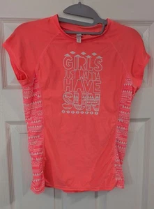 Orange & White SO Girls Swim Rash Guard Top Beach Girl SPF Size 14 Large *Great* - Picture 1 of 4
