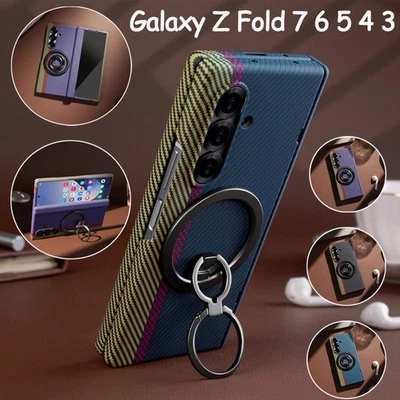 For Samsung Galaxy Z Fold 7 6 5 4 3 Full Hinge Holder stand hard flip back Case - Image 1 of 4