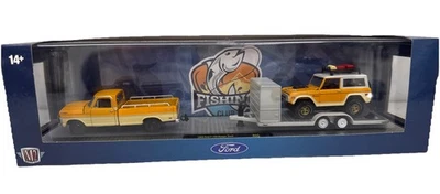 1/64 M2 HAULER 1969 FORD F-100 RANGER PICKUP & 1971 FORD BRONCO & TRAILER - Image 1 of 4