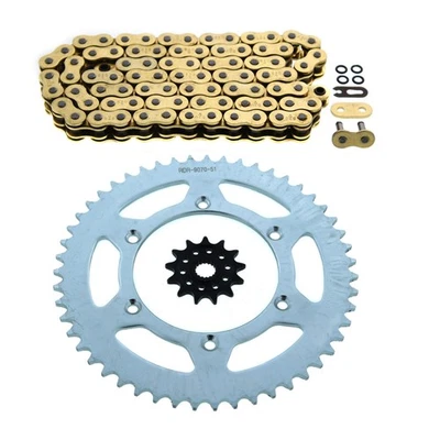 1990-1991 se adapta a Suzuki RM125 RM 125 oro junta tórica cadena y piñón 13/51 114L Foto 1 de 4