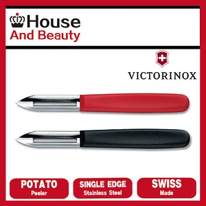 Nuevo pelador de patatas VICTORINOX, pelador de verduras, borde único, hecho en Suiza, rojo negro - Imagen 1 de 6