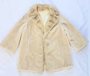 Damen Ultra-Seal für Sportowne Plüschtier cremefarbene Kunstsiegel Fellmantel Gr. 14 wunderschön - Bild 1 von 15