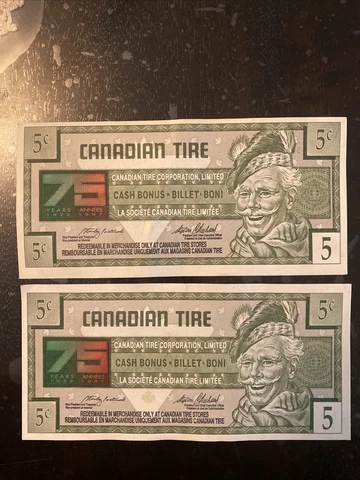 Irregular Cut Canadian tire money. Very Rare 75th Anniversary Irregular Cut! Cover