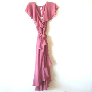Nuevo con etiquetas Show Me Your MuMu Jess Cuello en V con volantes Vestido al por menor $198.00 Hecho en EE. UU. - Imagen 1 de 11