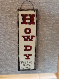 # Howdy! Solid Wood Hand Painted Western Plaque Home Interiors & Gifts - Picture 1 of 1