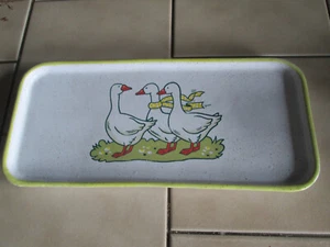 Keramik-Platte -Schale - Tablett mit Gänsemotiv - Ostern Frühling - Bild 1 von 2