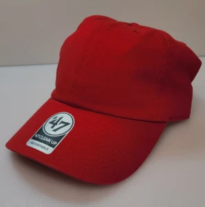 NW Sticker 47 Brand Adjustable OSFA Round Bill Men's Baseball Cap Red - Picture 1 of 6