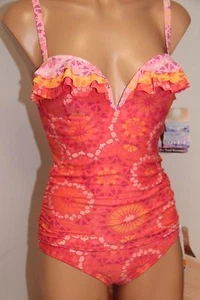 NWT Coco Rave Swimsuit Tankini 2pc set Size S 30/32C Cup U-Wire Coral - Picture 1 of 6