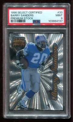 1996 Select Certified #33 Barry Sanders PSA 9 Mint Premium Stock HOF Lions~(GC) - Image 1 of 2